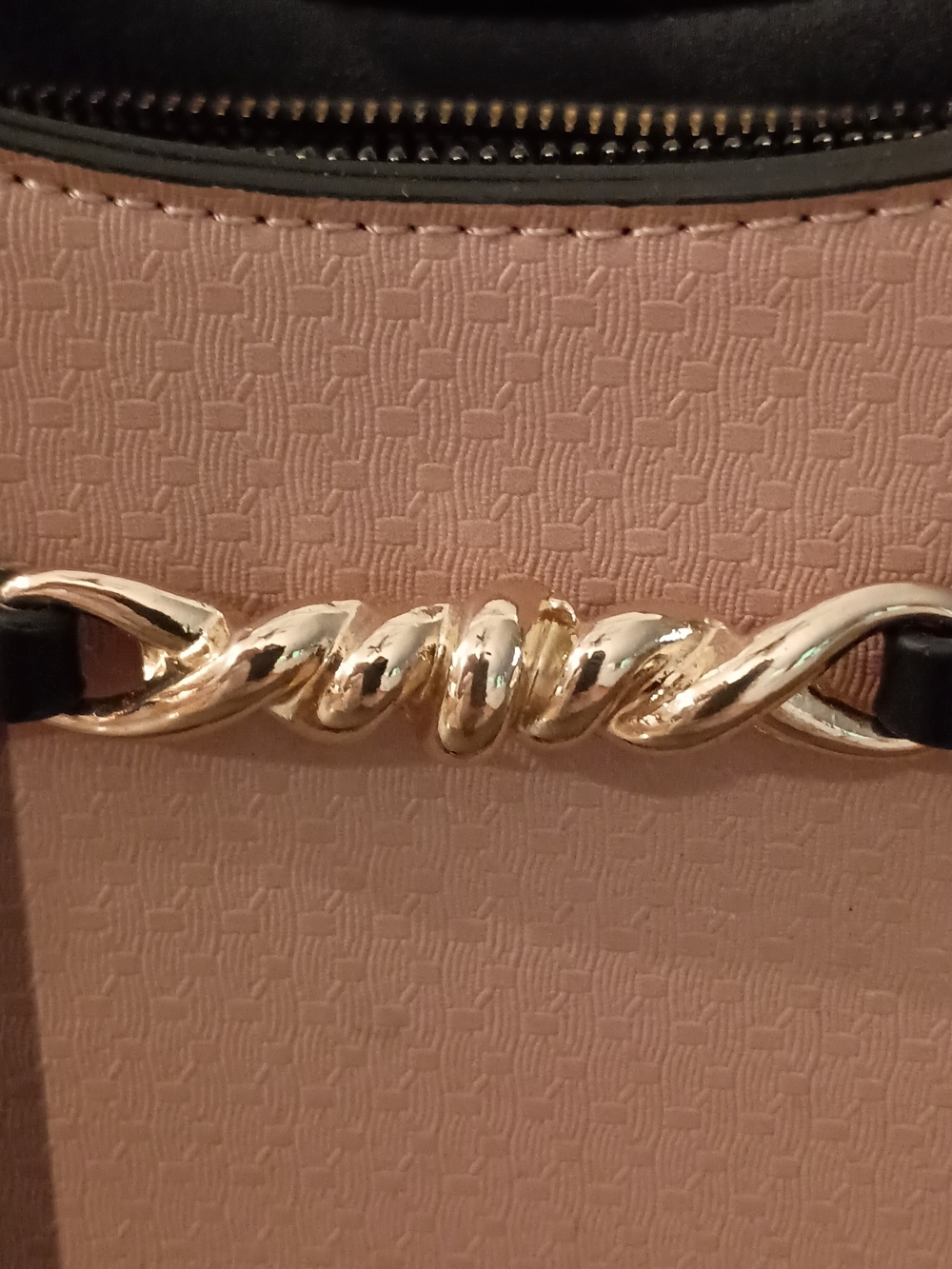 Structured Two-Tone Beige and Black Women’s Satchel - Picture 6 of 10